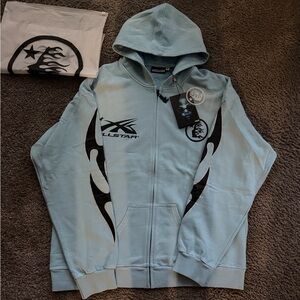Hellstar Light Blue Zip Up Hoodie